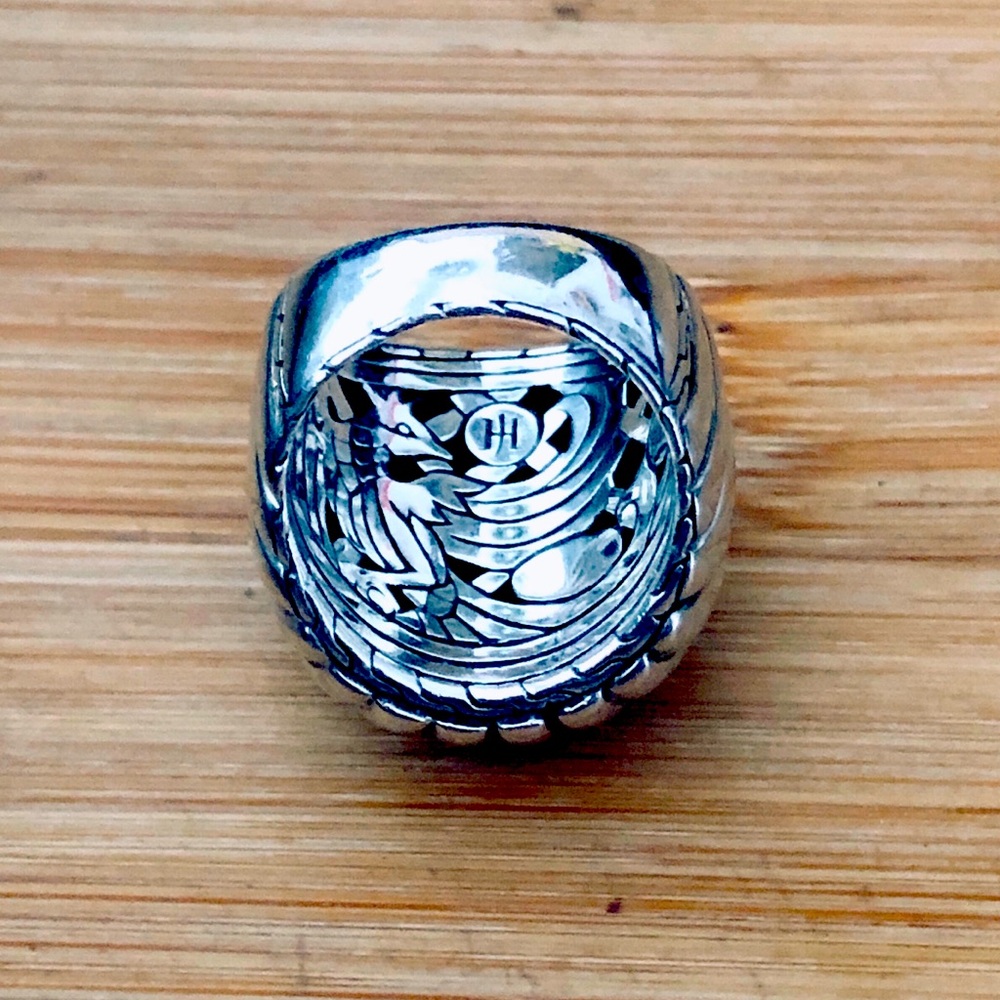 $192 John Hardy Estate Ribbed Dome Ring Sterling Well Marked Size 7 & 1/2 - Picture 6 of 8